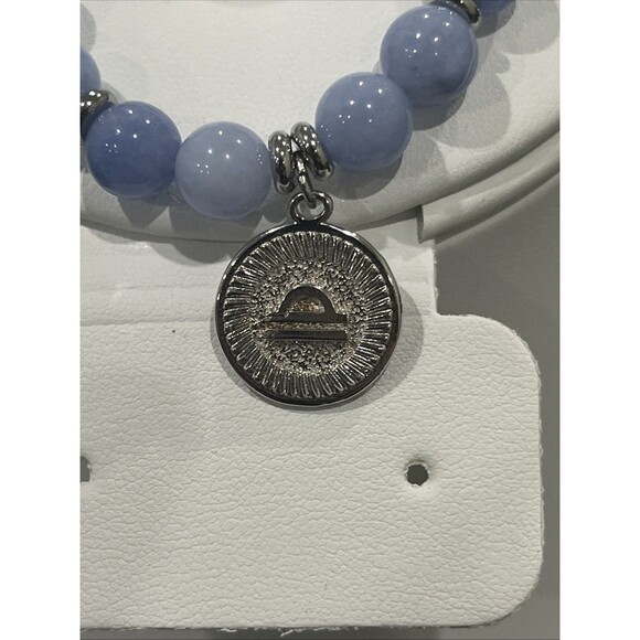 T Jazelle Sky Blue Jade Stone Bracelet  Zodiac Libra - Picture 2 of 6